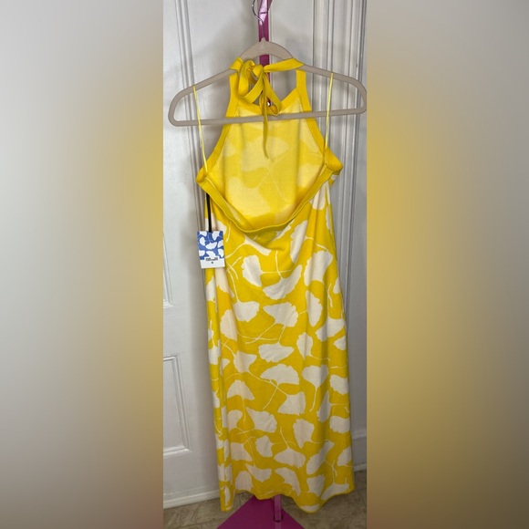 NWT DVF Yellow Dress Halter Tie Neck Ginkgo Sweaterknit Midi Dress by target - Picture 6 of 11